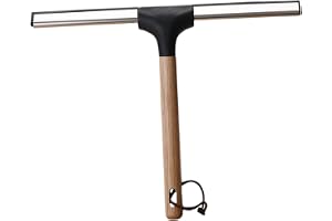 GARVALON Duschskrapa Med Trähandtag Glasrengöring För Duschdörrar Fönster Och Speglar Ergonomisk Design För Enkel Användning