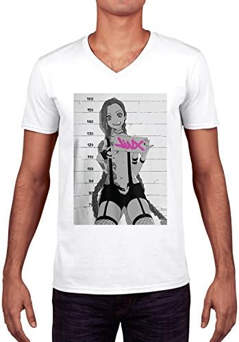 League Of legends Inspired ADC Bot Jinx V neck T shirt M
