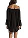 ZANZEA Women's Sexy Summer Casual Chiffon Long Sleeve Off Shoulder Beach Mini Top Dress Black XL