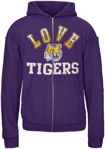 LSU Tigers - Glitter Love Girls Youth Zip Hoodie 20 Purple