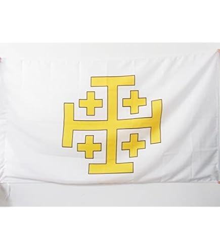 Flagge Kingdom Of Jerusalem - Historische Fahne 20x30 Cm | Hochformat, Wetterfest, Made In Germany