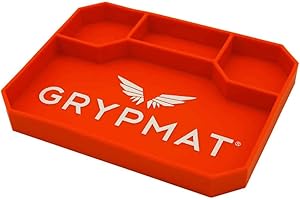 Grypmat Plus | Non-Slip Flexible Silicone Tool Tray | Tool Box Organizer| Tool Holder | Tool Mats | No Magnets | Grip Mat Tool Mat | Easy Clean Up | Gift For Dad | Medium Orange
