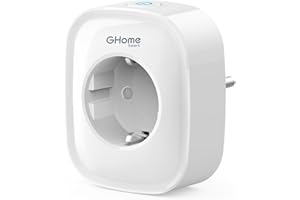 GHome Enchufe Smart WiFi 16A, enchufe Alexa, control de aplicación remota con Google Home, medición del consumo de energía, t