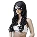 Long Curly Wavy Full Hair Wig for Women (Black)