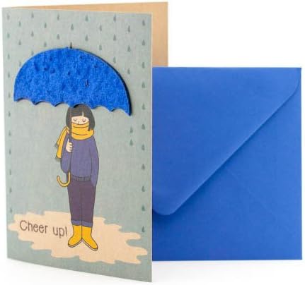 Cheer up ✿ The umbrella dissolves into flowers (seeded paper) ✿ Greeting card to jolly someone