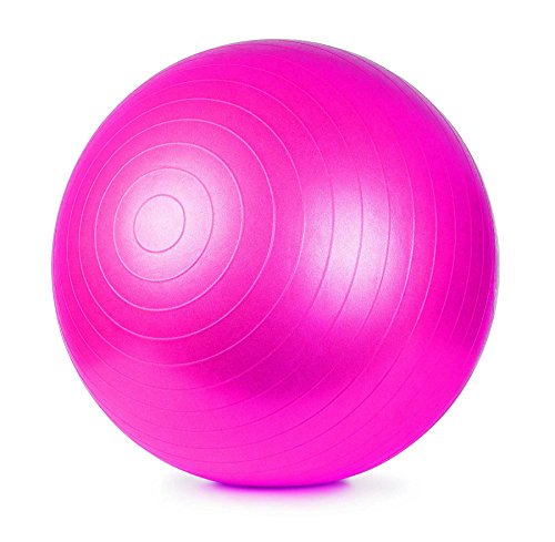 55cm bis 85cm Gymnastikball Büroball Fitnessball Robuster Sitzball Pilatesball / sehr hohe Belastbarkeit / 9x Farben (grün blau rot pink lila silber schwarz gelb türkis) / inklusive Luftpumpe (Ballpumpe) - 2