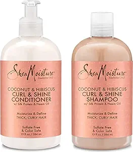 Shea Moisture Coconut & Hibiscus Curl & Shine Shampoo and Conditioner Set