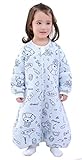 Happy Cherry - Gigoteuse Bébé Fille Garçon avec Manches Amovible Grenouillère en Coton Enfant pour Printemps Automne Hiver Couleur Bleu Taille 3-5 Ans