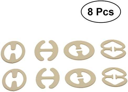 Healifty Women Bra Straps Clip Anti Skid Buckle Covert Clear Bra Accessories 8 Pieces (Skin Colour)