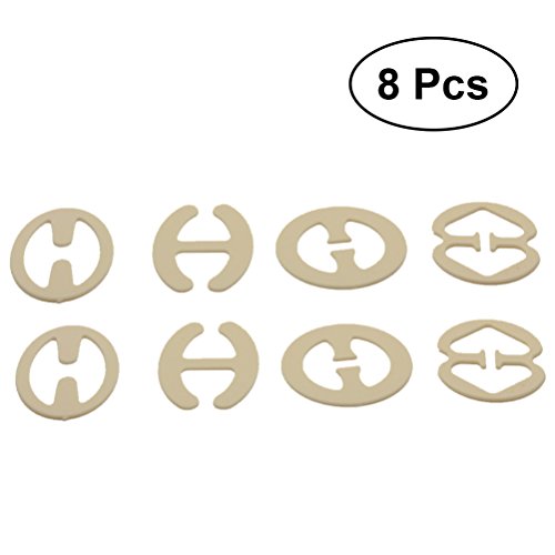 Healifty Women Bra Straps Clip Anti Skid Buckle Covert Clear Bra Accessories 8 Pieces (Skin Colour)