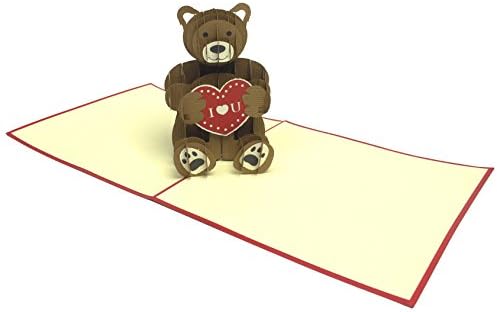 Male Birthday Card Bear Pop Up 3D Card Left Blank For Warm Birthday Wishes. Original as a greeting card, invitation card or fun Greetings Birthday Card and Envelope Set