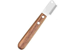 LATRAT Hund Trimmmesser mit Holzgriff für Stumpf Hunde Rauhaardackel Dackel Fein Deckhaar Terrier, Haustierpflege Werkzeug