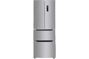 WOLKENSTEIN FD351.4A++NF IX Stand French Door Kühl-Gefrierkombination/NoFrost Technik/mit Touch Control/ 4**** Gefrierfach/ 186x64cm/ Kühlteil 191L/ Gefrierteil 129L/ 39dB/ 250kWh/ Jahr/Inox Design