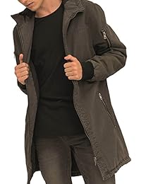 trueprodigy Casual Hombre marca Chaqueta Parka militar ropa retro vintage rock vestir moda con capucha deportivo slim fit designer cool urban fashion jacket color gris 3573104-0403
