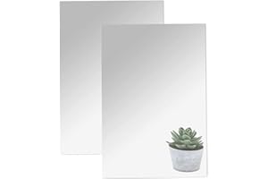 TSKDKIT Duże samoprzylepne arkusze lusterek, 2 mm, pogrubione, akrylowe płytki lustrzane, 40 x 30 cm, nieszklane lustro, wysokie, przezroczyste lustra do łazienki, sypialni, drzwi itp. (2 szt.)