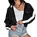 Produktbild JUSTSELL Herbst Langarmshirts Frauen,Damen Reißverschluss Kapuzenjacke Flash Strip Kurz Kapuzen Pullove Taschen Strickjacke Reizvolles Bluse Tops Outwear Hoodie Jacke