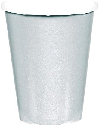 Plain Coloured Paper Cups (pack of 8) - Silver