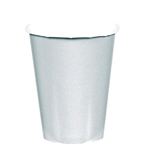 Plain Coloured Paper Cups (pack of 8) - Silver