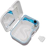 Portable Plastic False Teeth Denture Storage Case Container Box Holder with Mirror And Brush for Dental Appliances And Mouth Guards