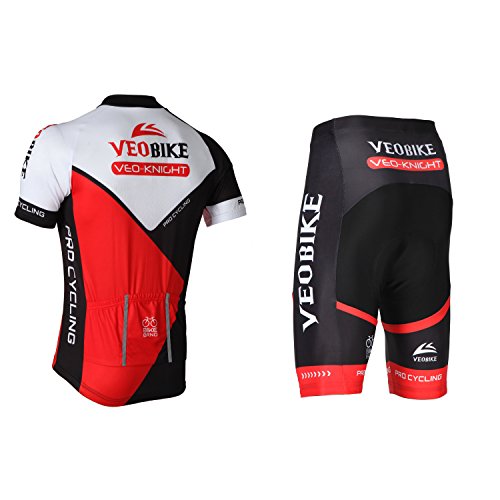 Asvert Herren Kurzarm Atmungsaktiv Schnelltrocknend Trikot Set Kurzarm Trikot Kurzärmeliges Radsport-Anzug Mountain Biking Kleidung Kompression Hosen (7 Stück) - 3