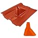 Produktbild HB-DIGITAL Universal Dachpfanne Ziegel-Rot  Gummimanschette Orange | für Rohren mit 32-60 mm Durchmesser Mastmanschette Mastabdichtung Manschette Abdichtung Frankfurter Pfanne Dachabdeckung