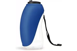 HJHY Dog Water Bottle for Walking, Pet Water Dispenser Feeder Container Portable with Drinking Cup Bowl Outdoor Hiking, Travel for Puppy, Cats, Hamsters, Rabbits and Other Small Animals 23 OZ (Blue)