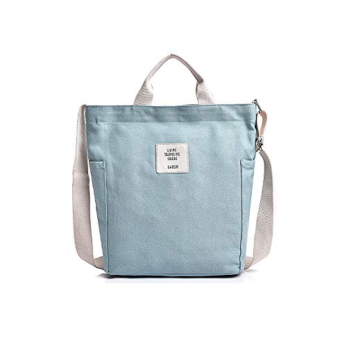 Preisvergleich Produktbild Damen Satchel Tote Schulter Messenger Bag Canvas Rucksack (blau)