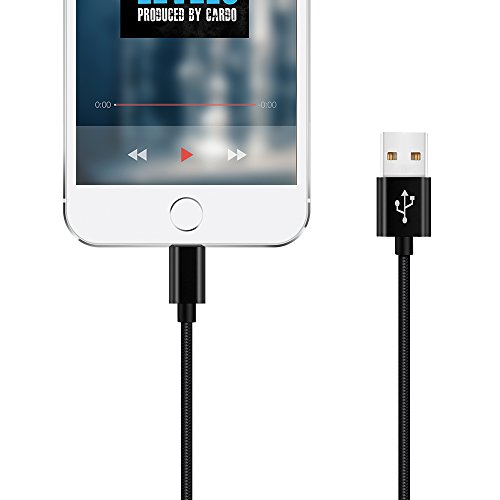 Cable Chargeur Iphone 6 Cable Chargeur Iphone 6S Cable iphone 5S  Chargeur Iphone 7 8 1M 2M vers USB Cable Lightning Nylon Cordon Charge Rapide pour iPhone X 7 Plus 6s Plus 5C 5 Se Ipad Noir 3 Pack