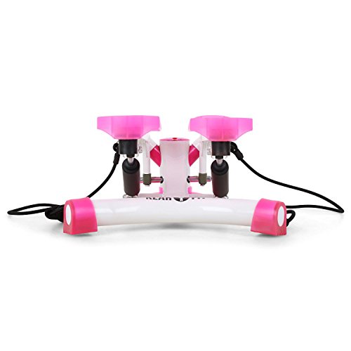 Klarfit Powersteps Aerobic Stepper Twist-Stepper mit Bändern (inkl. Trainingscomputer, 2 Expander-Bänder, Anzeige: Kalorien Schrittzahl) schwarz blau rosa oder silber - 6