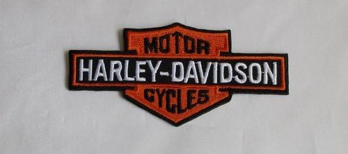 Harley Davidson iron-on patch 15 x 11 cm can also be sewn on.