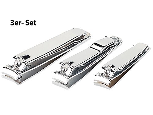 PEARL 3er-Set Nagelknipser mit Feile & Reiniger in 3 Größen - 2