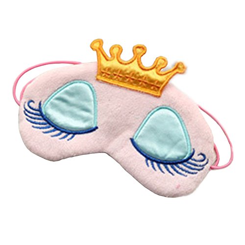 Seide Schlaf Maske Plüsch Augen Maske Krone lange Wimpern für Mädchen -Pink - 3