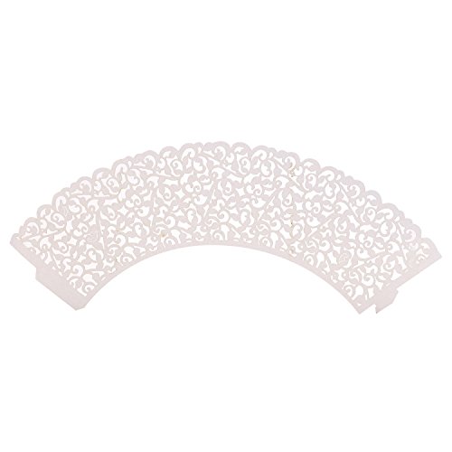 LEADSTAR 50 Stück Cupcake Wrappers Kuchen Muffin Pappbecher Förmchen Lasergeschnitten Baken Cup für Hochzeit Geburtstag Party - 8