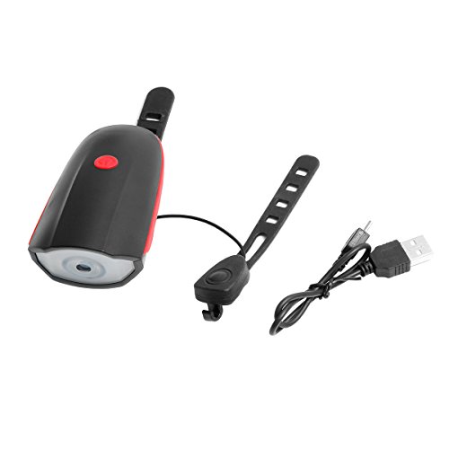 Duomishu 2 in 1 LED Fahrradlampe Fahrradlicht mit Horn Hupe vorne Fahrrad Scheinwerfer Frontleuchte Wiederaufladbare USB aufladbare LED Fahrradbeleuchtung Fahrradklingel Fahrrad vorderes Licht-Scheinwerfer, Weit Abstrahlwinkel - 7