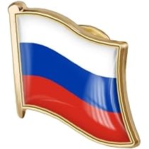 Russland-Flaggenpin Aus Metall & Acryl - 15 X 23 Mm, Mit Butterflyclip Zum Anstecken