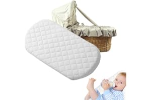 PORTER AND LAMBERT Moses Basket Foam Mattress Microfiber Fits Mamas & Papas and Mothercare Bassinet Stokke Junior Boori Purotex Oval Cot Washable Cover Made in UK (76 x 30 x 4)