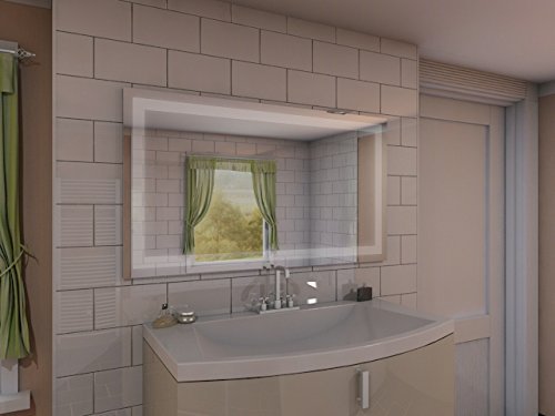 Badspiegel mit Beleuchtung Portau M106L4: Design Spiegel für Badezimmer, beleuchtet mit LED-Licht, modern – Kosmetik-Spiegel Toiletten-Spiegel Bad Spiegel Wand-Spiegel - 4