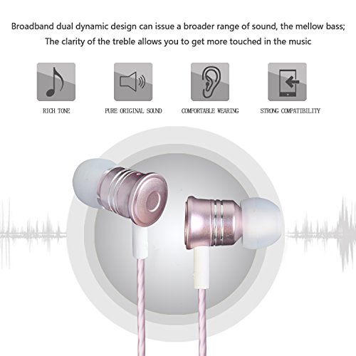 Auriculares In Ear Est  reo con Micr  fono  Moniko auriculares deportivos con Cable  3 Colores para M  vil  Reproductor MP3 etc - Rosa