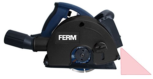 FERM WSM1009 Mauernutfräse Schlitzfräse 1700W - 2 Diamantscheiben 125mm - Laserfürhrung - Staubabsaugungsadapter - Koffer