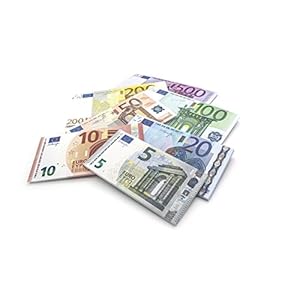 7 x 25 Dinero de jugar, billetes de EURO Cash Bricks® – Billetes reducidos al 75 % de su tamaño normal