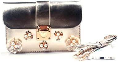 GSHGA Women's Handbags Diamond Bearded Flowers Cross Package Retro Chain Shoulder Bag,Gold