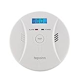 Tepoinn Detector de CO combinado Detector de monóxido de carbono y detector de humo, accionado por batería
