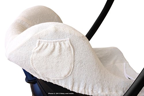 ByBoom® – Sommerbezug, Schonbezug für Babyschale aus 100% BIO Baumwoll-Frottee für z.B. Maxi-Cosi, CabrioFix, Pebble, City SPS, Farbe:Ecru - 4