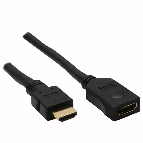 Preisvergleich Produktbild HDMI Verlängerung - High Speed HDMI Cable - Stecker / Buchse - schwarz - vergoldete Kontakte - 3m