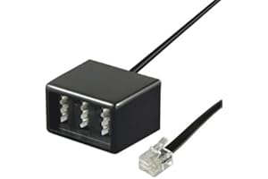 TPFNet Adapterkabel RJ11 Stecker (6P4C) an TAE NFN Buchse, zum Anschluss von 2 weiteren Geräten wie z.B. Faxgerät oder Anrufsbeantworter, Schwarz