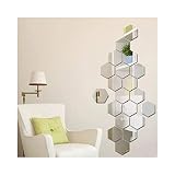 Concepto de diseño: diseño de bricolaje moderno y simple, creativas pegatinas de espejo hexagonales, rompiendo el patrón establecido y extendiendo innumerables posibilidades.