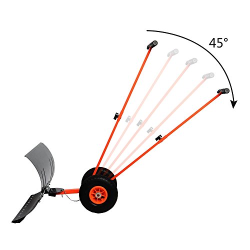 Ohuhu® Schneeschieber einstellbar Rad-schneeschaufel schwerlast mit 2 extra große Räder, 5 Stufen höhenverstellbar - 3