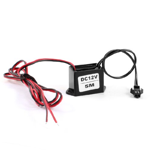 sourcingmap Red Black Cable EL Wire Neon Glow Strip Light Driver Unit Inverter