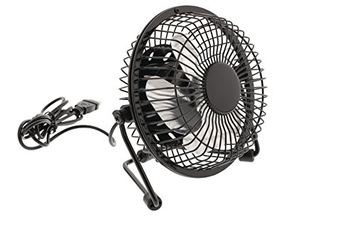 Eurosell Retro Design Metall Mini USB Ventilator schwarz