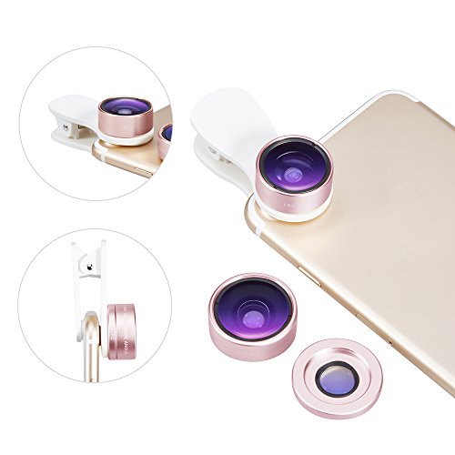 3 in 1 180 Grad Fisheye Fischauge Objektiv Plus 0.36x Super Weitwinkel Objektiv Plus 15X Makroobjektiv, Clip auf Handy Objektiv Kamera Objektiv Kit fÃ¼r Iphone 6s, 6, 5s, Samsung Galaxy und die meisten Smartphones